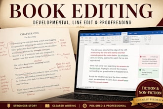 do developmental edit, line edit, and proofread your novel