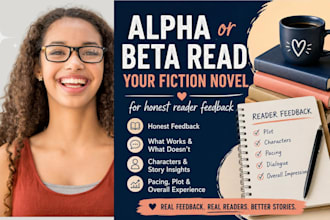 alpha or beta read your fiction novel for honest reader feedback