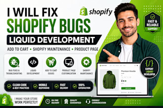 fix shopify bugs liquid development add to cart shopify maintenance product page
