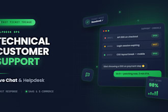 provide technical customer support and live chat