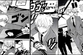 draw anime manga illustration action manga page comic book as your manga artist