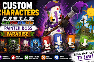create custom characters castle crashers painter boss paradise