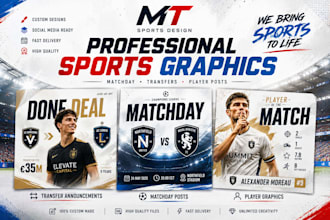 design professional football social media graphics and posts