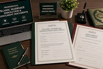 create professional islamic marriage dissolution and annulment documents