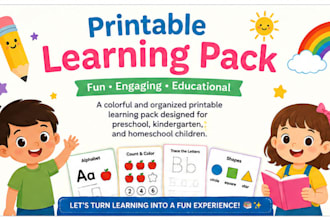 create a printable homeschool learning pack for preschool and kindergarten