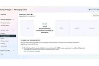 setup 2k limit 10k limit or upgrade to an unlimited whatsapp API messaging limit