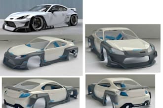 3d car stl model, car body kit conversion, automotive design, car part for print