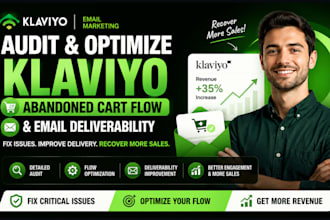 audit and optimize klaviyo abandoned cart flow and email deliverability