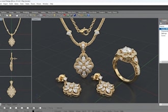 create jewelry design, jewelry cad model, necklace design, earrings, ring cad
