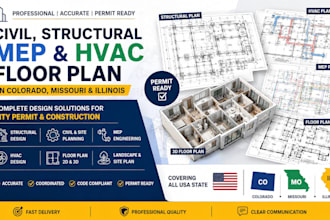 civil, structural engineering mep hvac floor plan in colorado missouri illinois