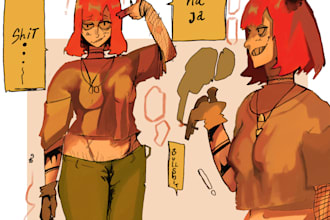 draw spicy oc character illustration