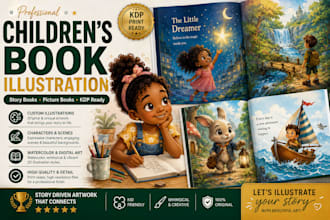 do children story book illustration picture book KDP children book illustrations