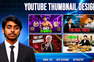 design high CTR youtube thumbnails professionally