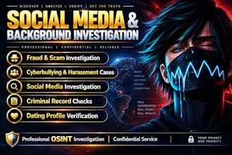 conduct osint investigation, background check and online research