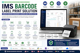 develop inventory management system with barcode label printing software