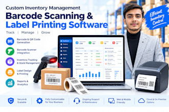 tailored inventory tracking barcode scanning and label printing system