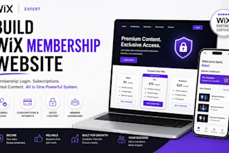 build wix membership website with membership login, subscription and gated conte