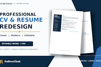 professionally format and redesign your CV or resume