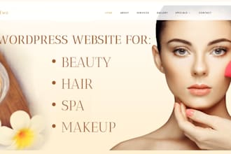 develop spa, hair, makeup and beauty,  website with wordpress