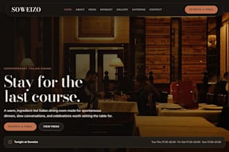 design a modern restaurant or cafe website in framer