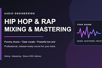 deliver a punchy mix and master for your hip hop track