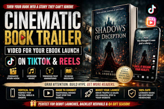 create cinematic book promo trailer video for your ebook launch on tiktok
