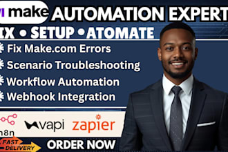 fix make com, made com, make com automation, make ai automation, make com expert