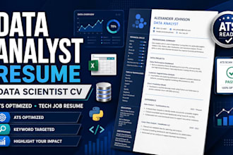 write resume ats optimized data analyst resume data scientist CV tech job resume