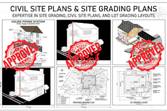 design site grading plan civil site plan, and lot grading layout