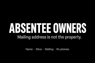 send monthly absentee owner leads for a county you name