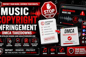 handle music copyright infringement and dmca takedowns for stolen songs