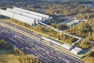 design a large scale railway freight and intermodal terminal
