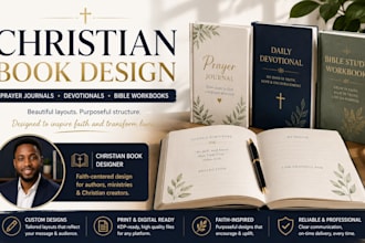 design a christian prayer journal, devotional or bible workbook