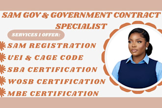 sam gov registration, cage code, uei, wosb, and mbe certification, sdvosb, vosb