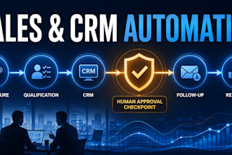 design a human approved sales and CRM automation workflow