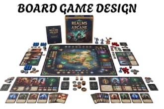 design a custom board game, tabletop game, card game and game mechanics