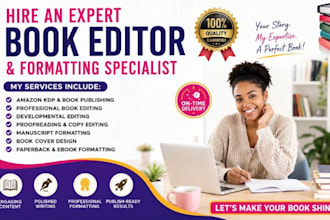developmental edit and proofread your self help book or memoir, amazon kdp