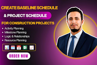 create baseline schedule and project schedule for construction projects