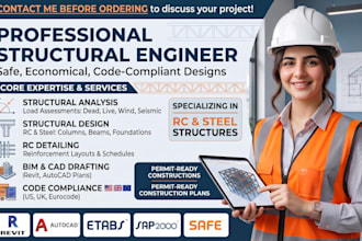 do structural analysis, design, drawing in revit, autocad