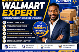 be your walmart store setup product listing optimization and management SEO