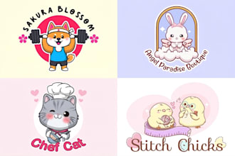 create a cute kawaii logo for your business