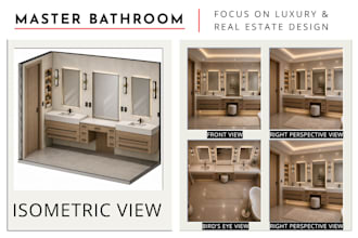 design and render a realistic 3d bathroom