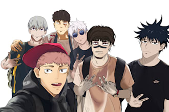 draw colored anime illustration for you