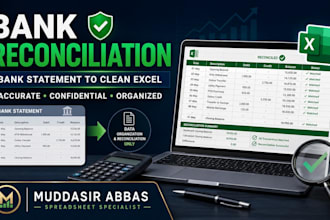 reconcile your bank statements and export the data to excel