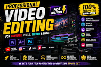 professionally edit youtube videos, reels, shorts and tiktoks