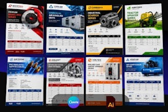 design, format manufacturing technical sheets into b2b product catalog brochure