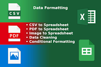 format your data into an excel spreadsheet