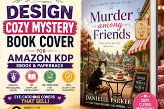 design a cozy mystery book cover for amazon kdp ebook and paperback