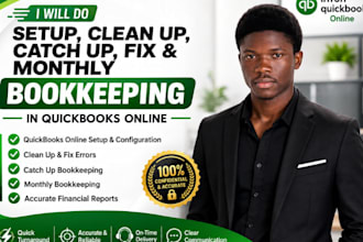 do setup, clean up, catch up, fix and monthly bookkeeping in quickbook online