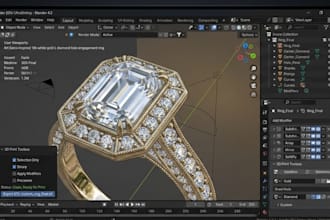 do custom jewelry design, 3d jewelry cad model, jewelry rendering with stl print
